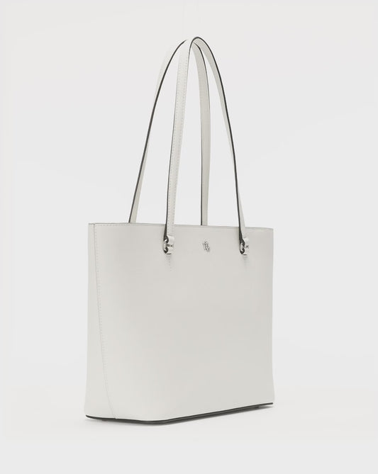 Borsa Bianca Tote Karly media in pelle saffiano