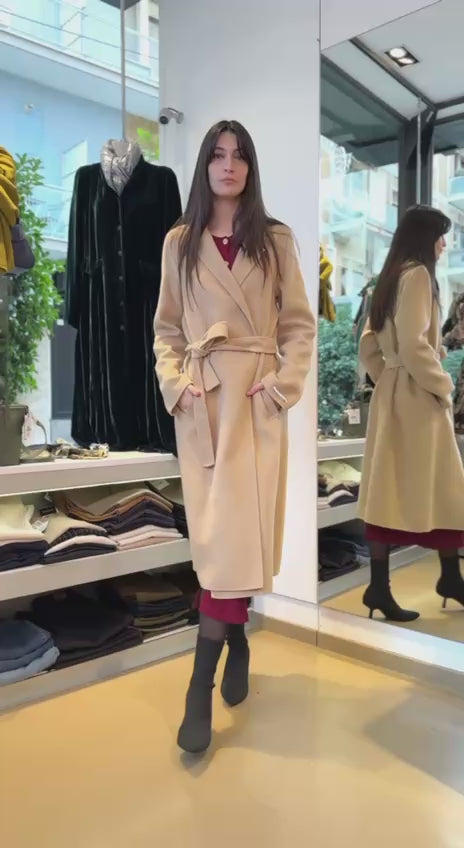 Cappotto a vestaglia in tessuto double