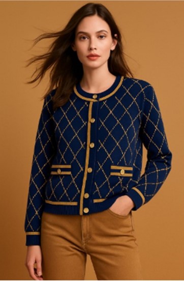 Maglia a Cardigan "Royal Diamond"