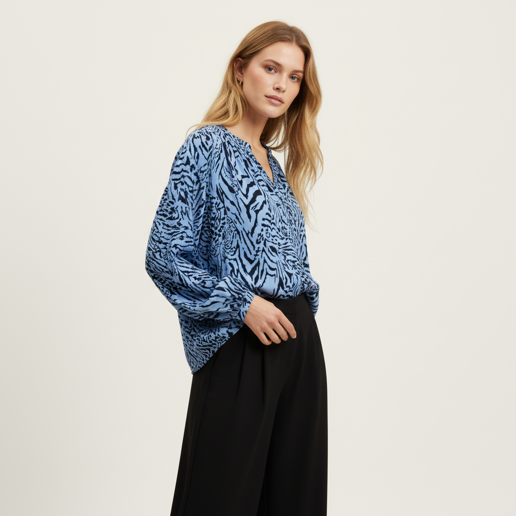 Camicia a maniche lunghe stampata