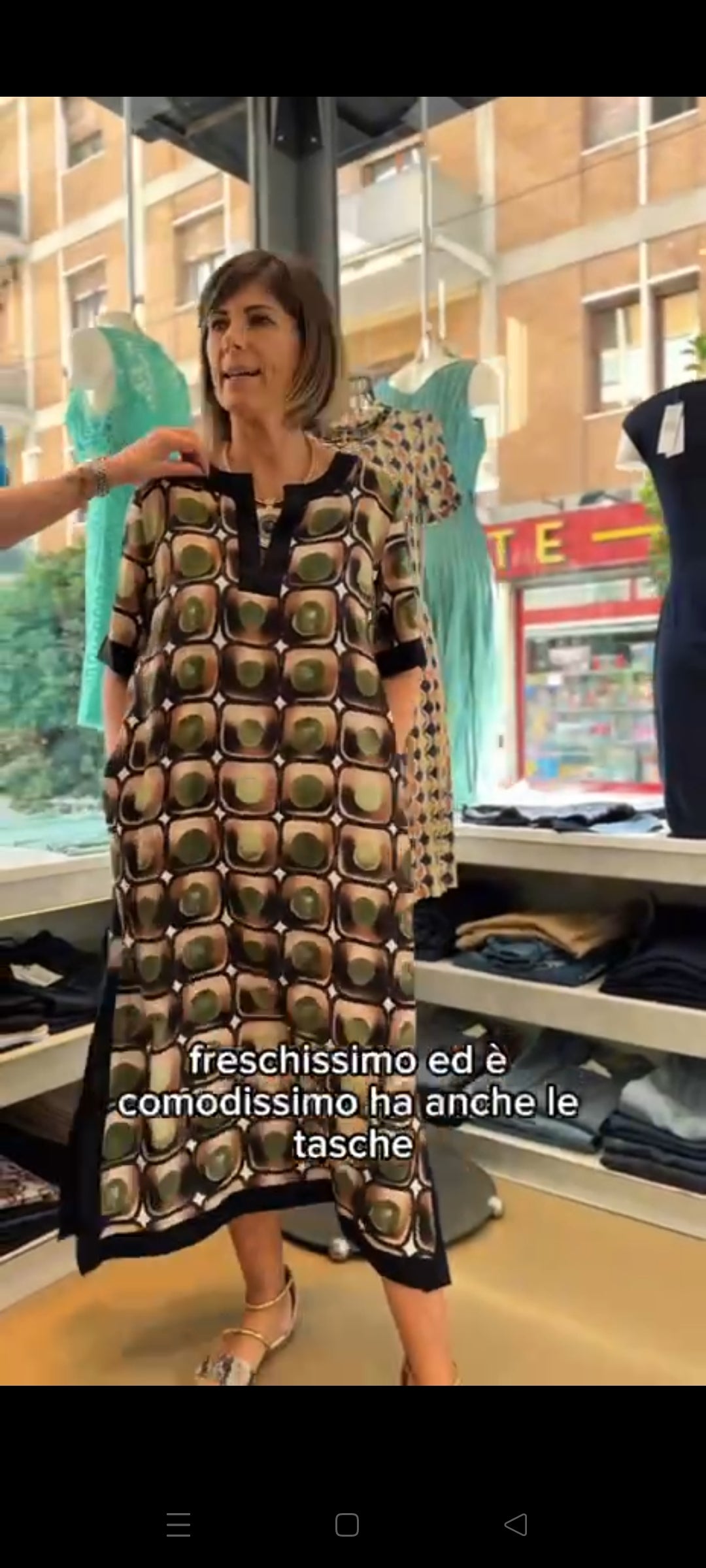 Abito in cotone stile caftano