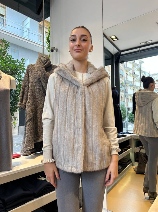 Giacca a Gilet Reversibile in Ecopelliccia