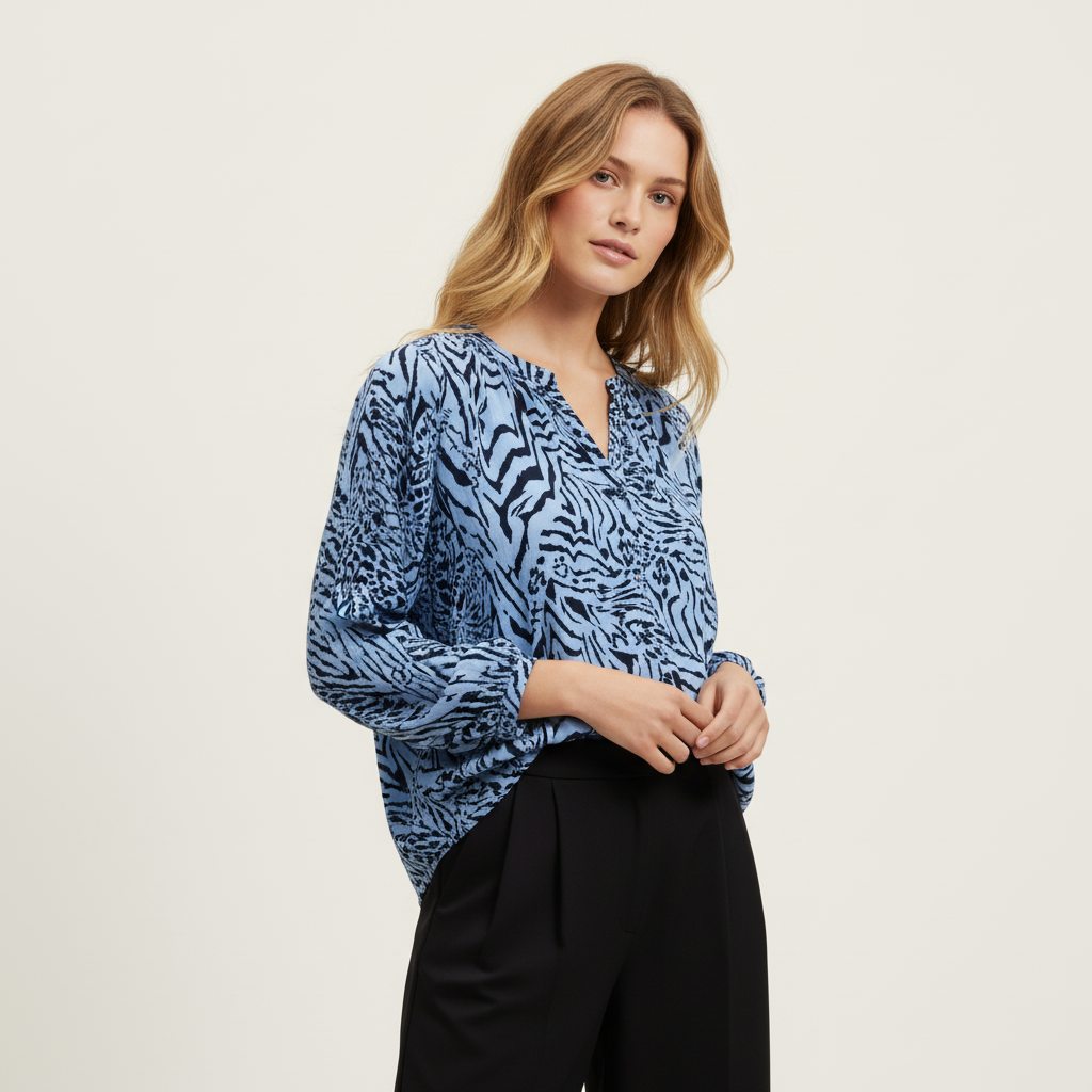 Camicia a maniche lunghe stampata