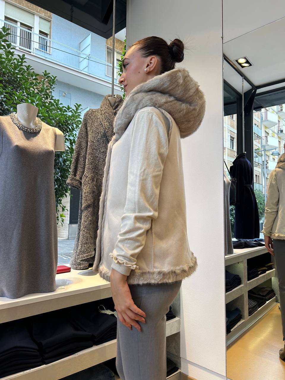 Giacca a Gilet Reversibile in Ecopelliccia