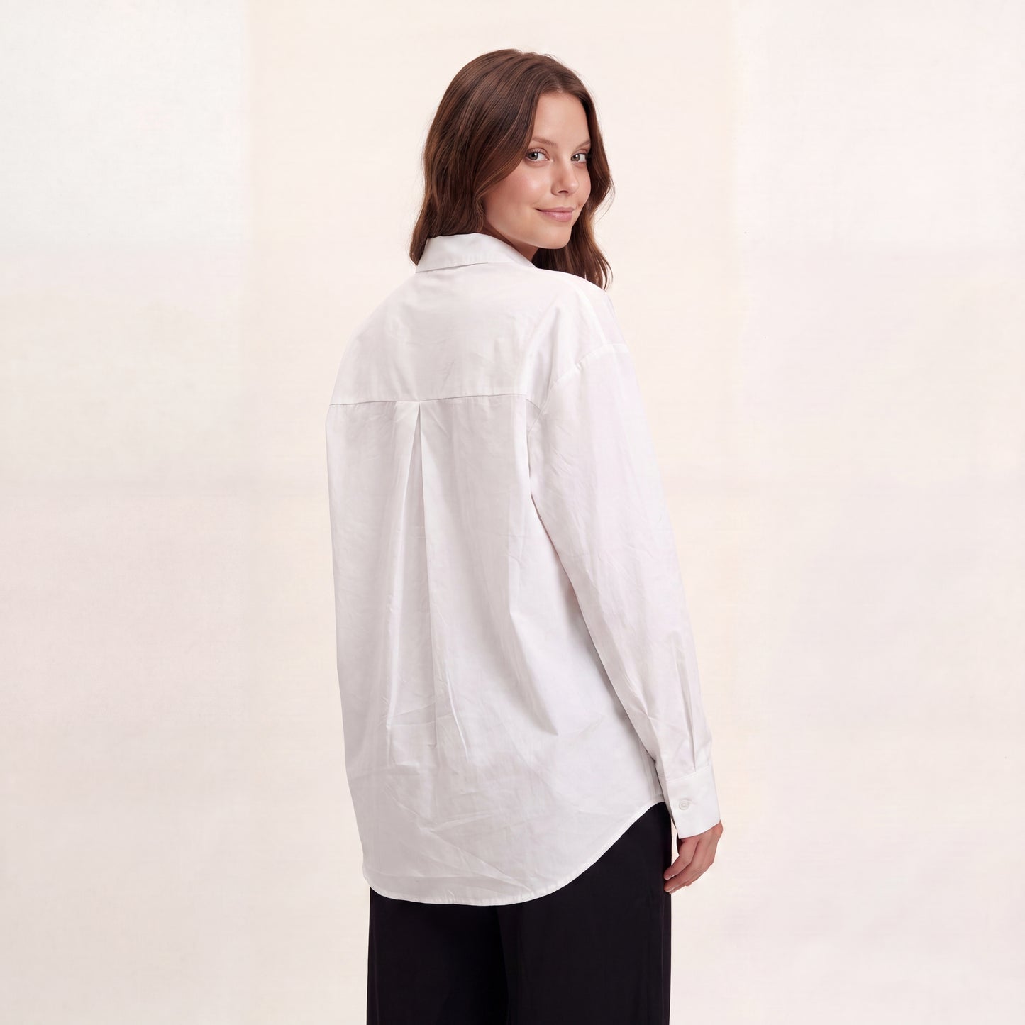 Camicia in Cotone con Cravattino Staccabile - Bianca, Celeste