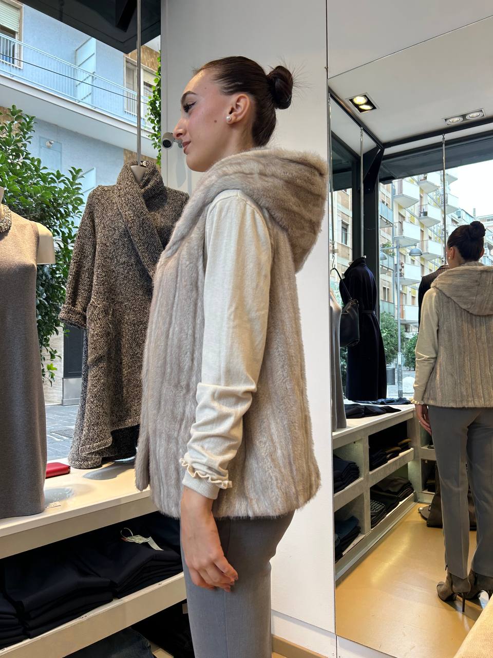 Giacca a Gilet Reversibile in Ecopelliccia