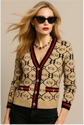 Maglia a Cardigan Monogram Icon