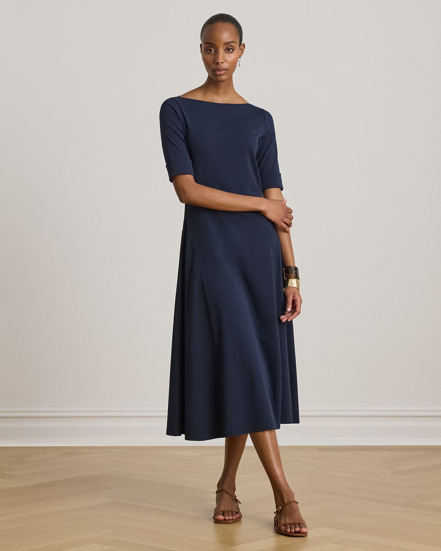 Abito Lungo in Cotone Stretch