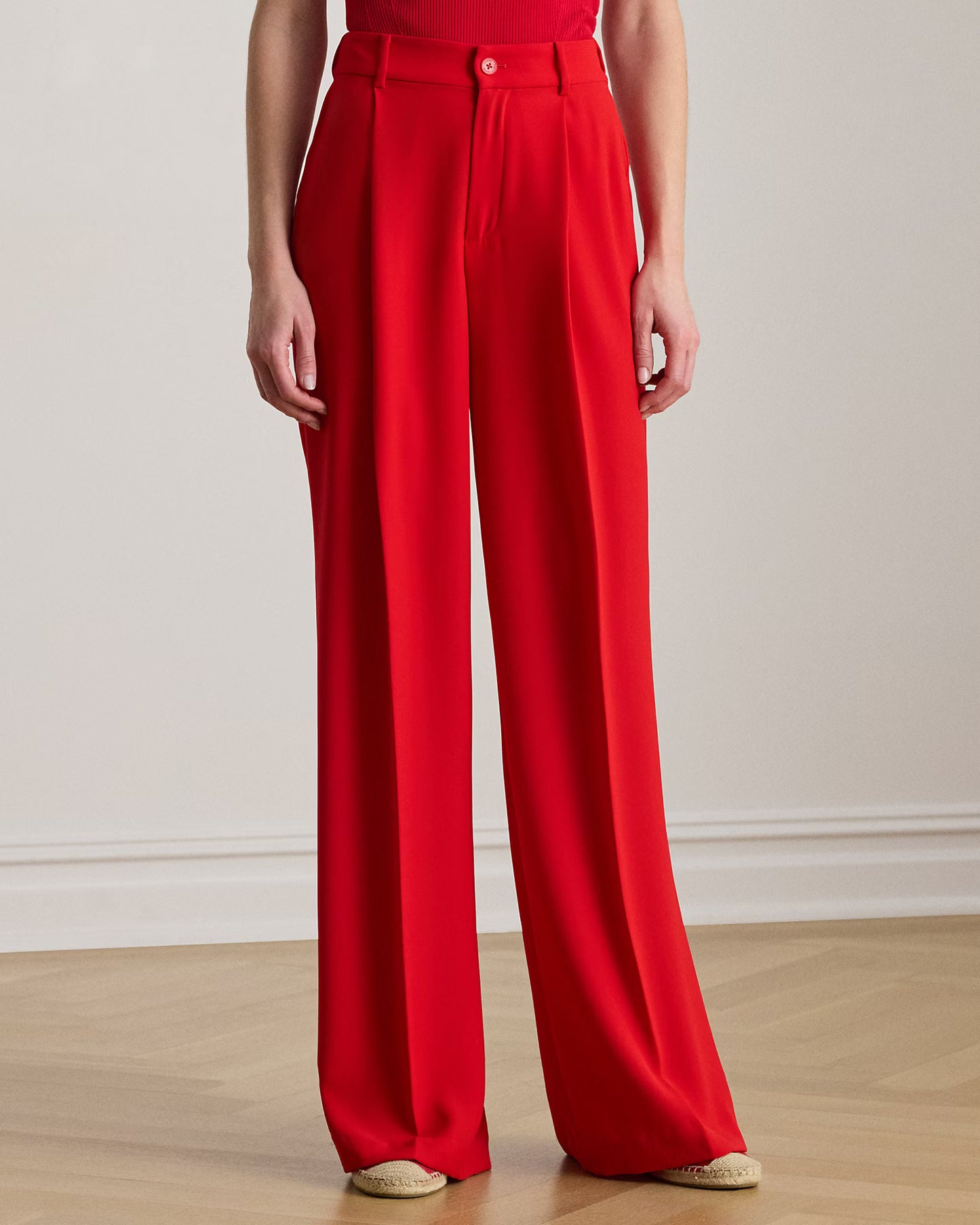 Pantalone a gamba larga in cady