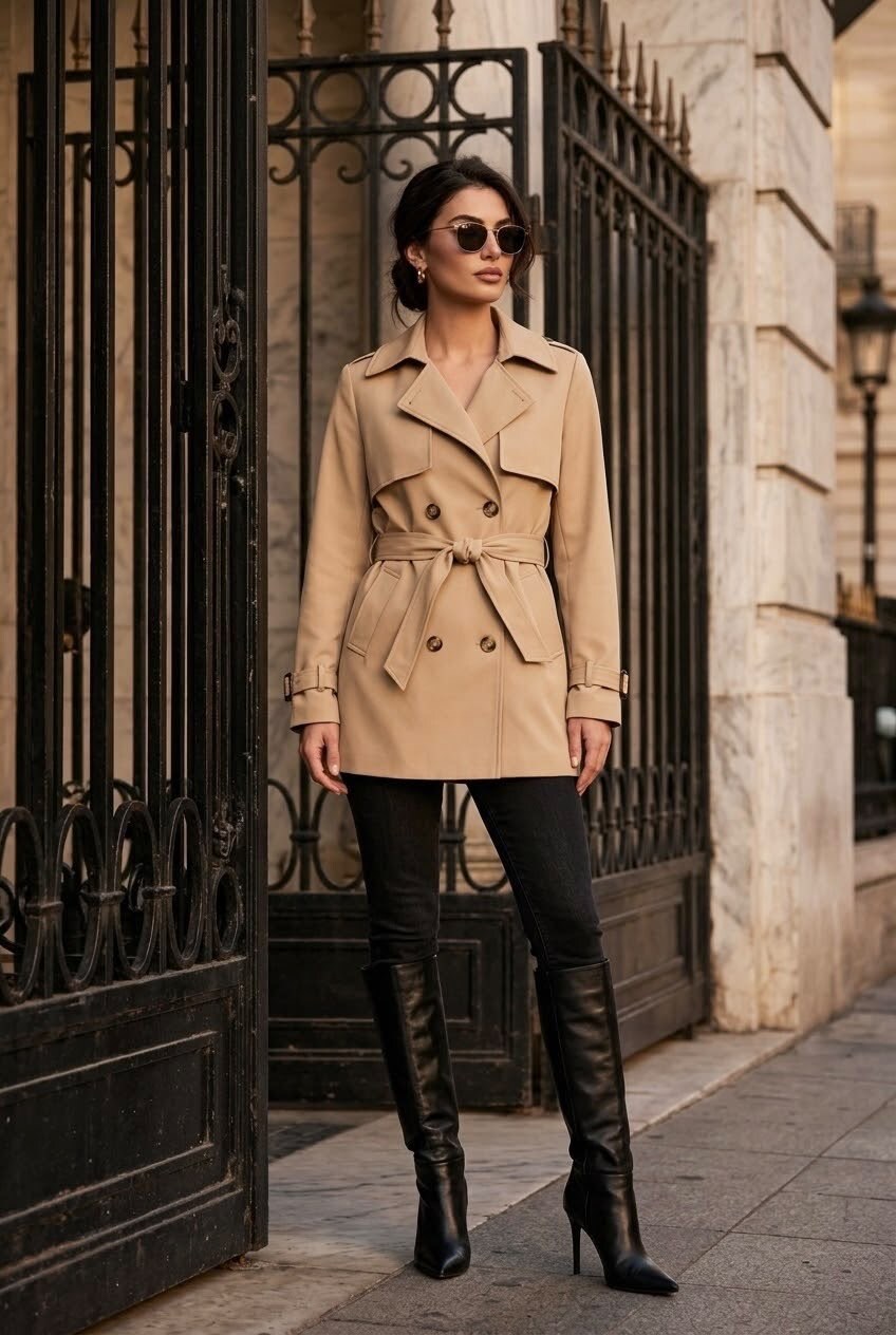 Trench Corto in Cover Coat