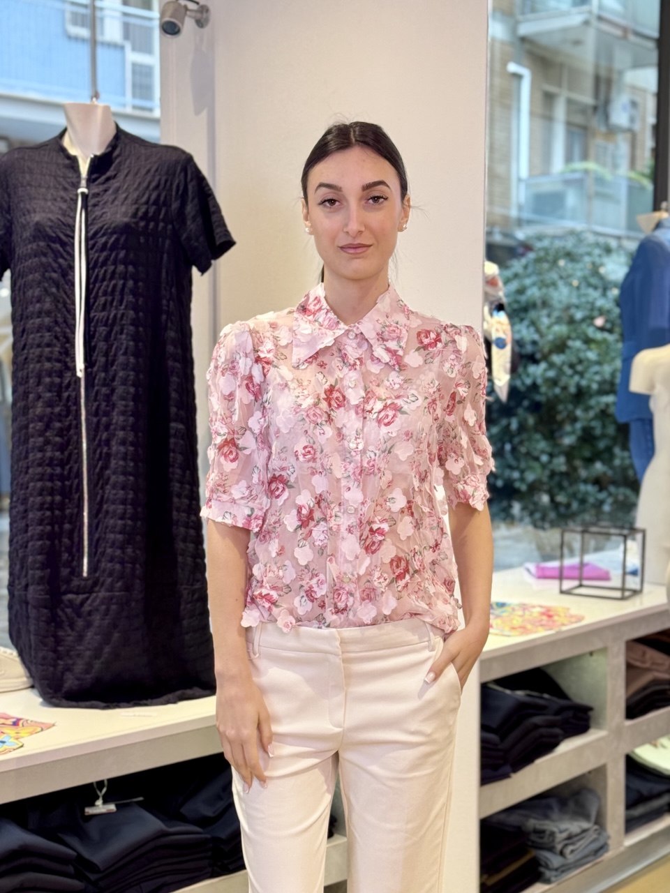 Floral Voile Shirt - Pink